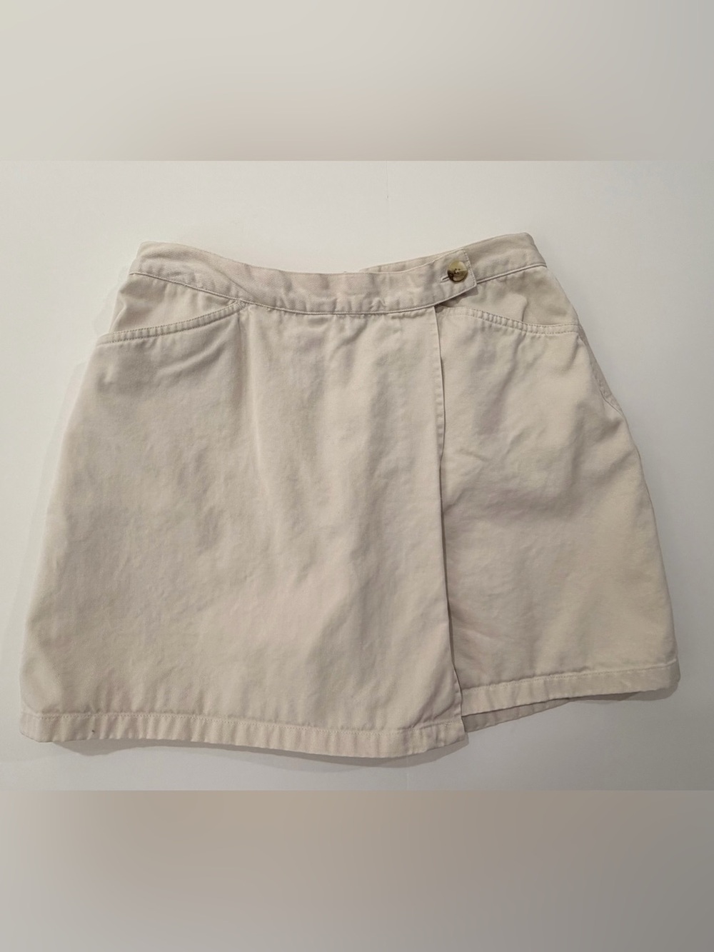 Vintage 90s Fresno The Jean Company Light Khaki Wrap Front Skort 9/10
